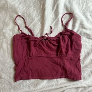 Brandy Melville Fuchsia Tie Front Camisole Crop Top